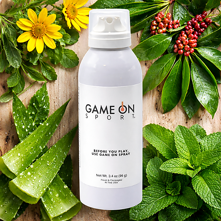 Arnica, Aloe, Menthol, and Ilex are the 4 key ingredients in Game On Sport Warm Up Spray